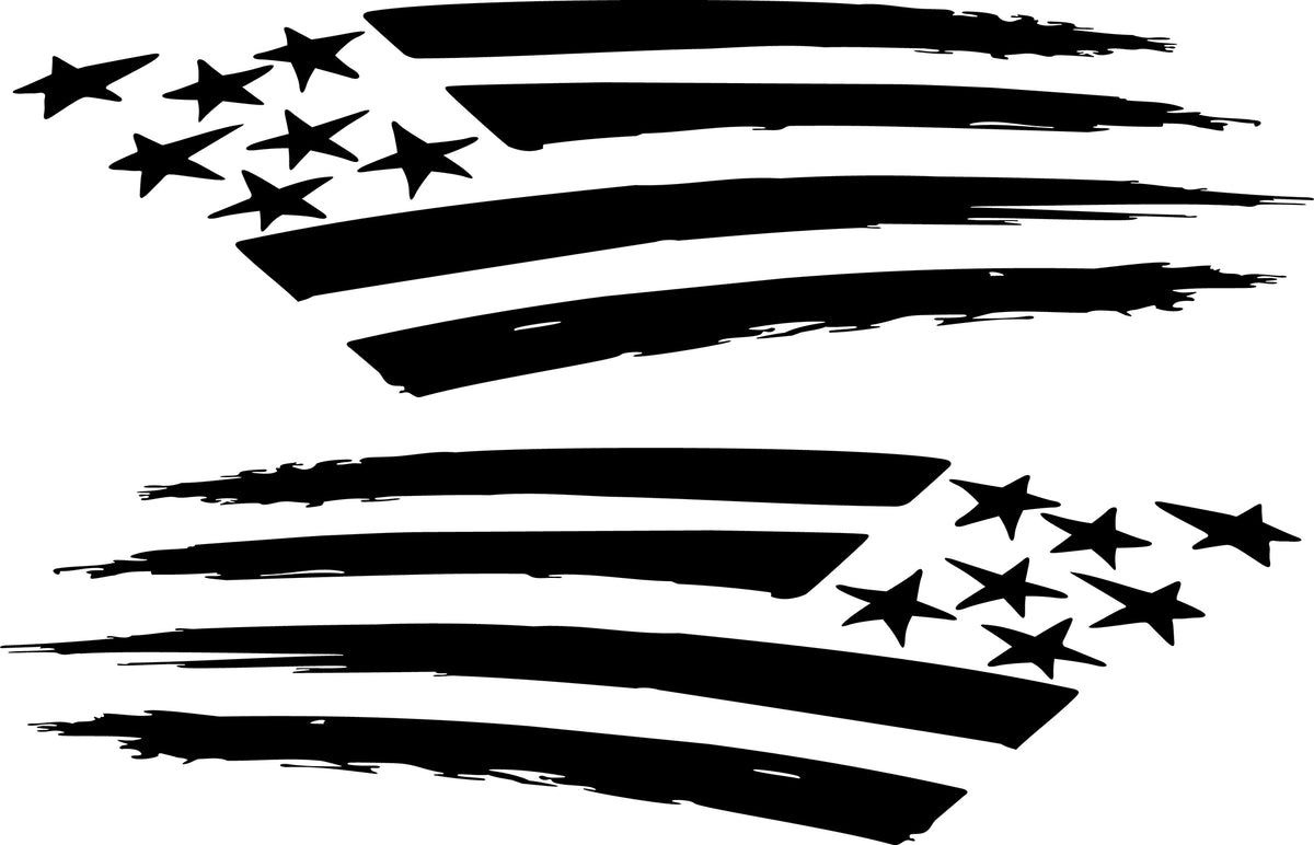 American flag vinyl cut vehicle decals kit